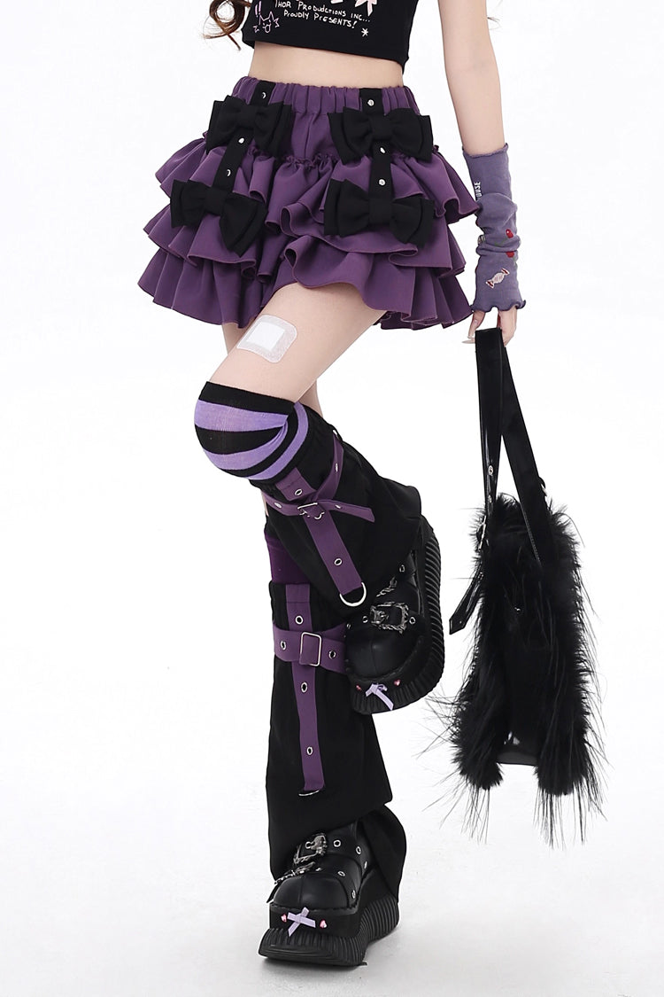 Gothic Lolita Skirt - Kozaya Nana, 2 Colors, Ruffled, Layered, Sweet Style - S Purple / M Purple / L Purple option