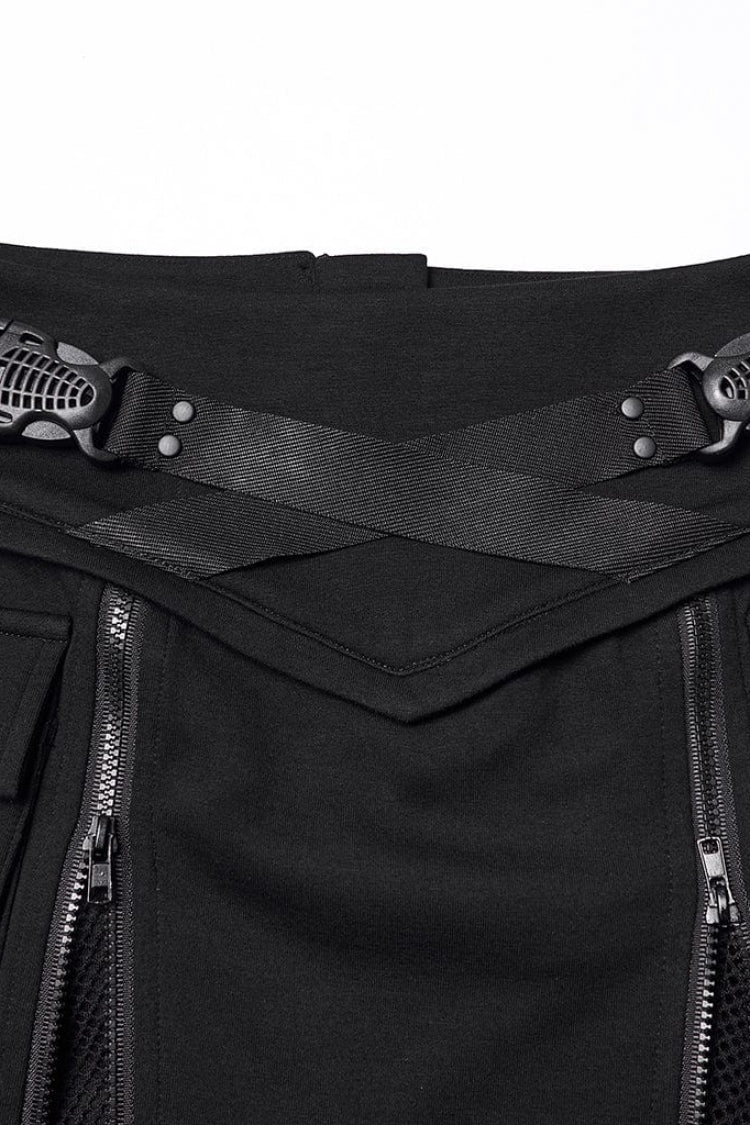 Gothic Lolita Skirt - Lace-up Zippered, Black, Zipper Detail, Women's Style, Lace Trim - additional product view 7