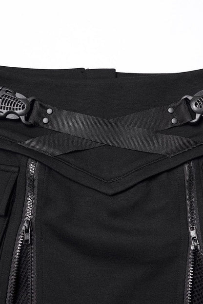 Gothic Lolita Skirt - Lace-up Zippered, Black, Zipper Detail, Women's Style, Lace Trim - additional product view 7