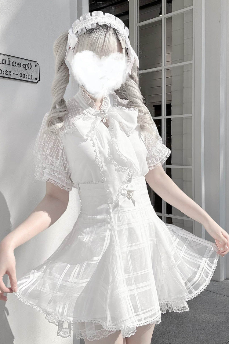Gothic Lolita Skirt - Light Snow, 3 Colors, Plaid, Bow Detail, Sweet Style - additional product view 8
