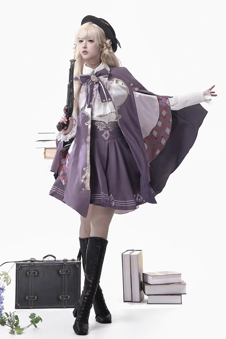 Gothic Lolita Skirt - Magic Carnival, Purple, Ruffled, Printed, Embroidered - additional product view 4
