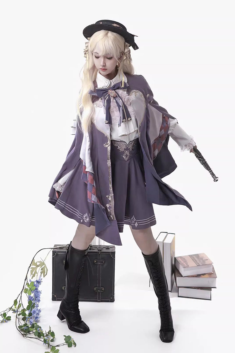 Gothic Lolita Skirt - Magic Carnival, Purple, Ruffled, Printed, Embroidered - additional product view 6