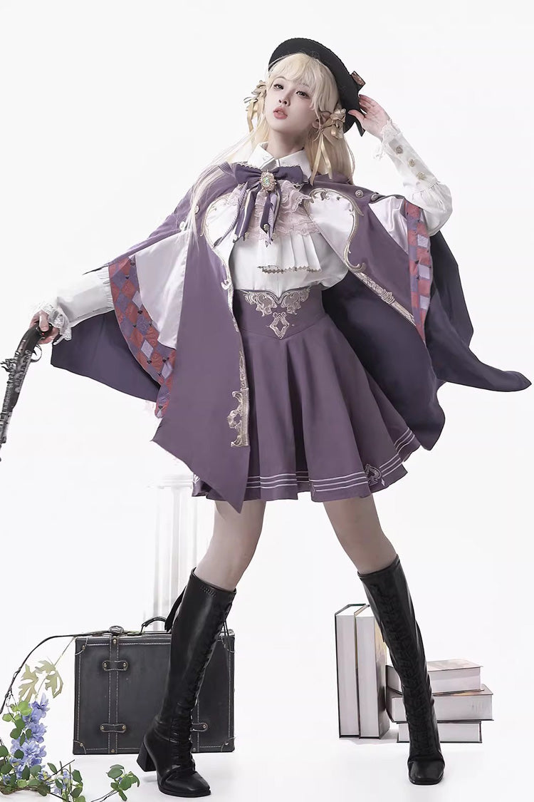 Gothic Lolita Skirt - Magic Carnival, Purple, Ruffled, Printed, Embroidered - main product image