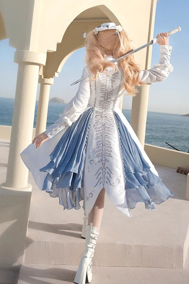 Gothic Lolita Skirt - Mermaid Bone, White, Embroidered - Lolita Coordinate Bottom - additional product view 4