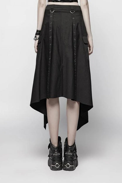 Gothic Lolita Skirt - Metal Eyelets Detachable, Black, Detachable Detail, Women's Style - additional product view 3