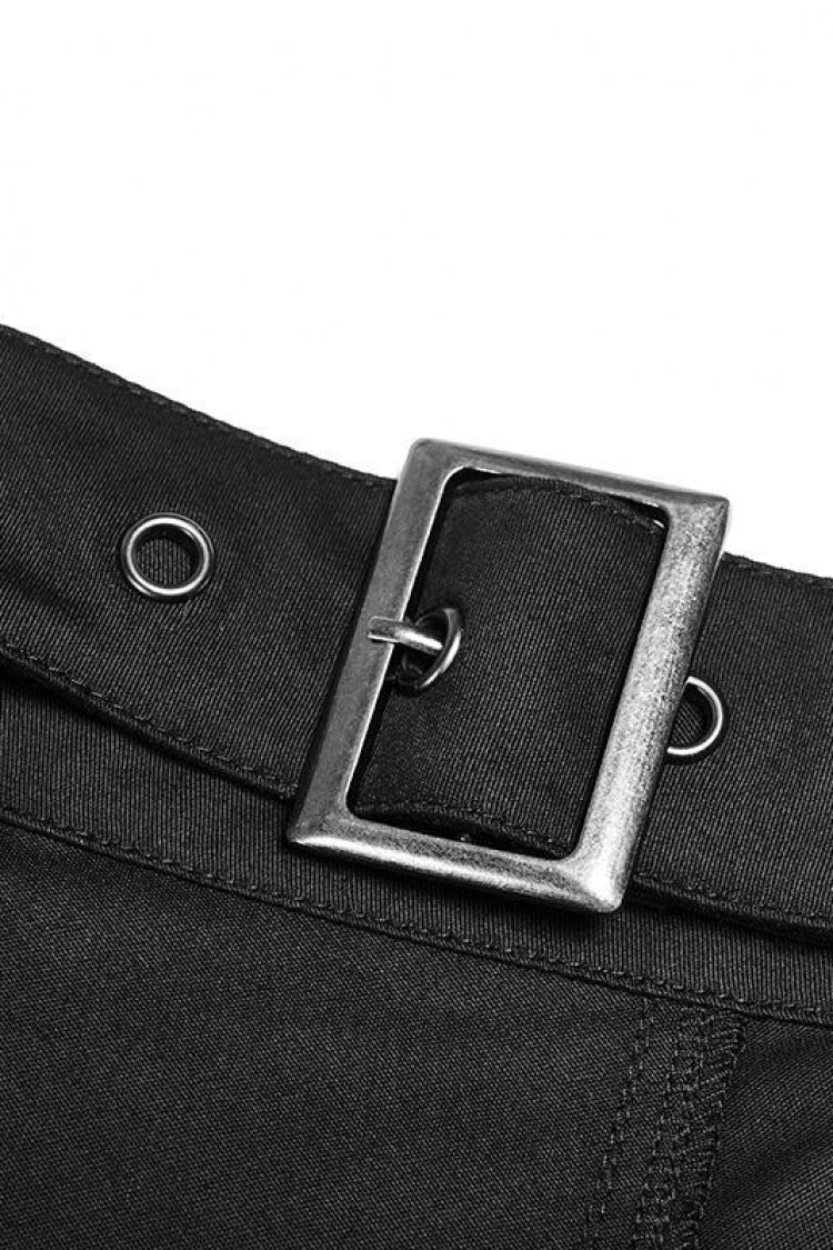 Gothic Lolita Skirt - Metal Eyelets Detachable, Black, Detachable Detail, Women's Style - additional product view 5