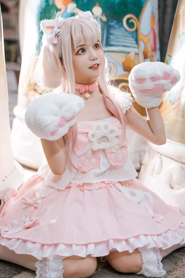 Gothic Lolita Skirt - Miss Meow, Pink, Sweet Style, Bow Detail, Ruffled - additional product view 4