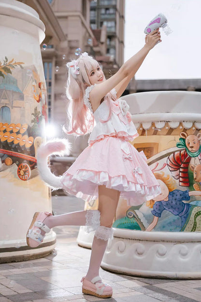 Gothic Lolita Skirt - Miss Meow, Pink, Sweet Style, Bow Detail, Ruffled - additional product view 5
