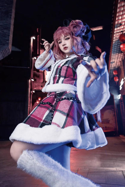 Gothic Lolita Skirt - Multi-color Plaid Print, Multi-Color, Plaid, Chinese-Inspired Style - additional product view 3