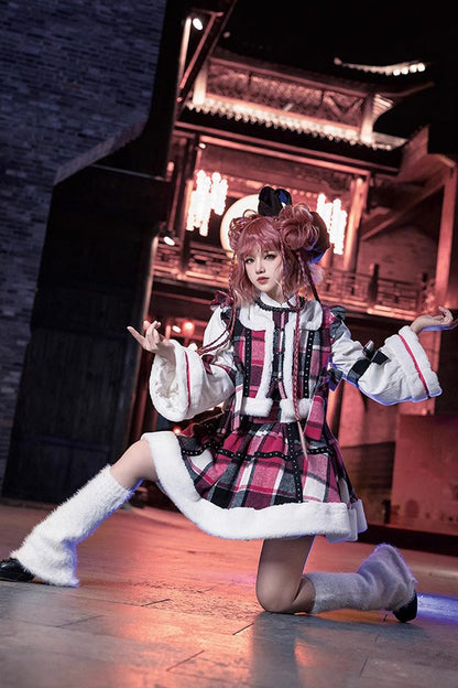 Gothic Lolita Skirt - Multi-color Plaid Print, Multi-Color, Plaid, Chinese-Inspired Style - additional product view 4