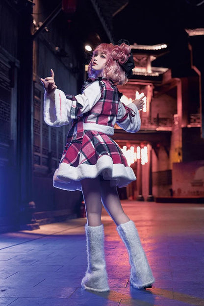 Gothic Lolita Skirt - Multi-color Plaid Print, Multi-Color, Plaid, Chinese-Inspired Style - additional product view 7