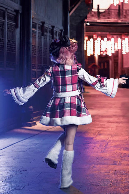 Gothic Lolita Skirt - Multi-color Plaid Print, Multi-Color, Plaid, Chinese-Inspired Style - additional product view 8