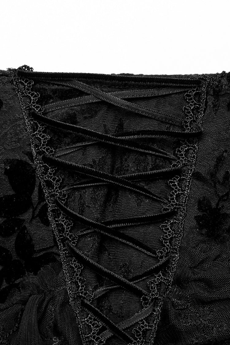 Gothic Lolita Skirt - Multi-layer Print, Black, Women's Style, Printed, Lace Trim - additional product view 7