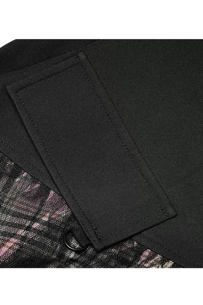 Gothic Lolita Skirt - Pink/black Cotton Splicing Mesh, 2 Colors, Plaid, Short Length - additional product view 8