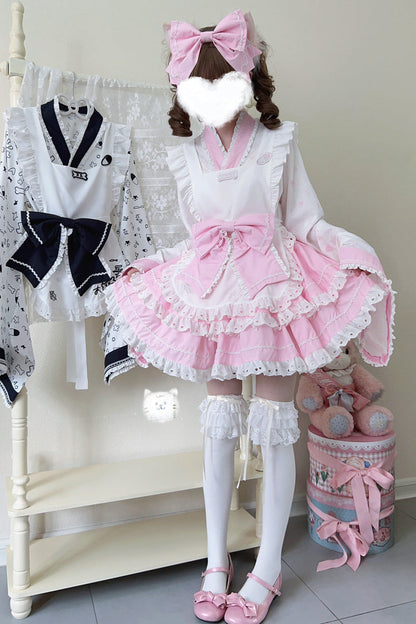 Gothic Lolita Skirt - Pink/white Double-layered, 2 Colors, Ruffled, Sweet Style - additional product view 6