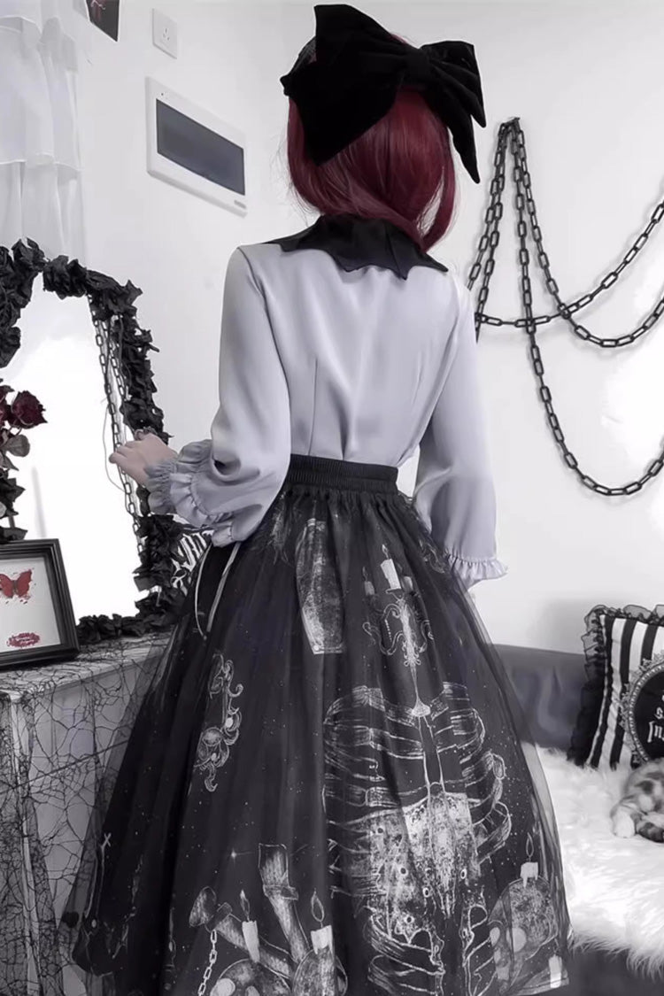 Gothic Lolita Skirt - Print Halloween, Black, Printed, Classic Style, Punk Style - additional product view 10