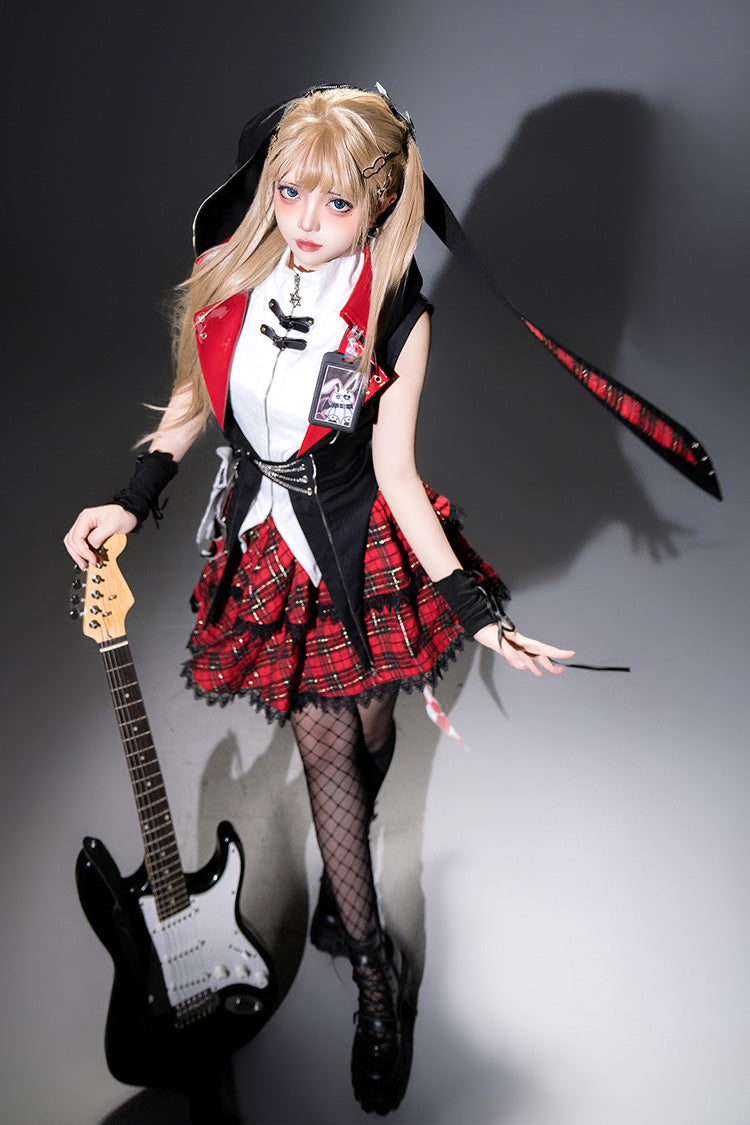 Gothic Lolita Skirt - Rock Bunny, 2 Colors, Layered, Punk Style, Embroidered - additional product view 2