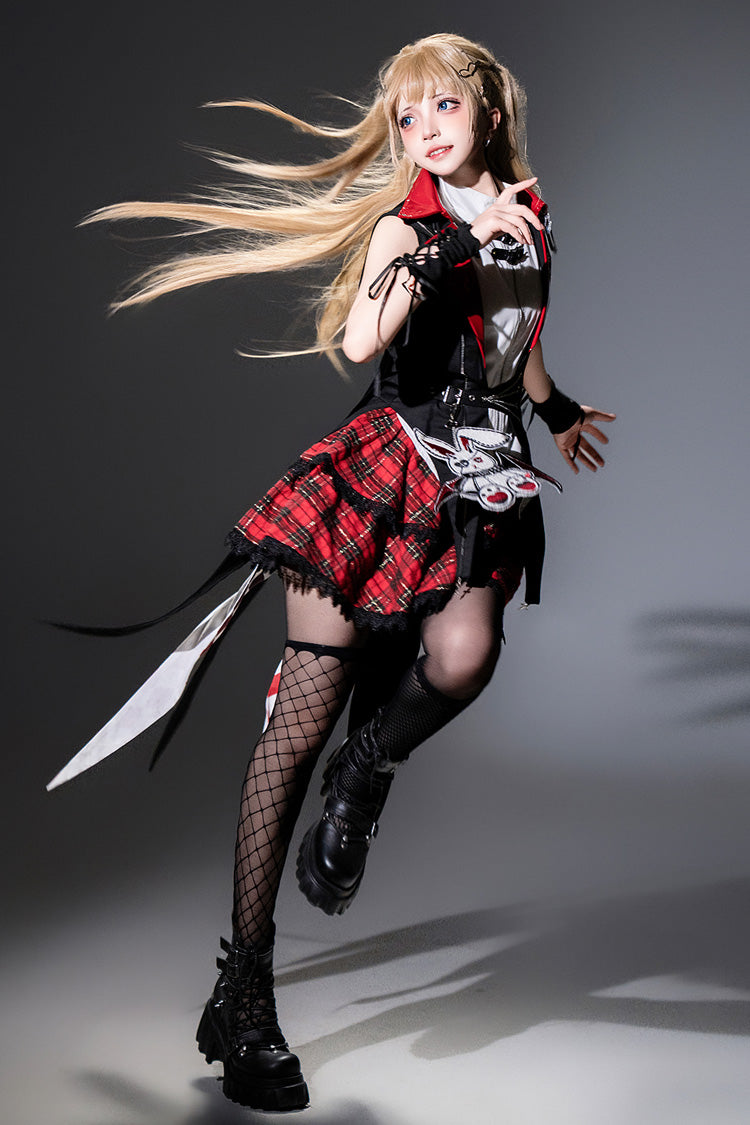 Gothic Lolita Skirt - Rock Bunny, 2 Colors, Layered, Punk Style, Embroidered - additional product view 6