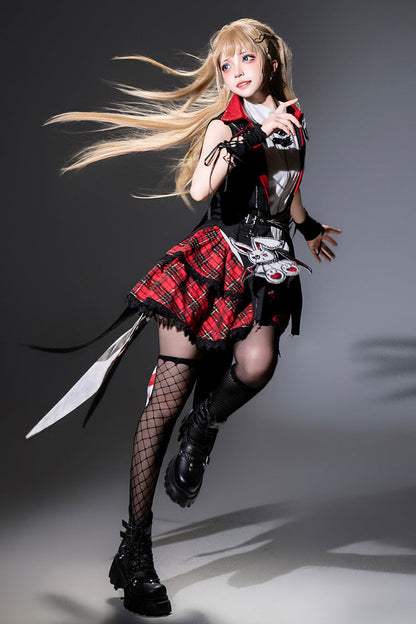 Gothic Lolita Skirt - Rock Bunny, 2 Colors, Layered, Punk Style, Embroidered - additional product view 6