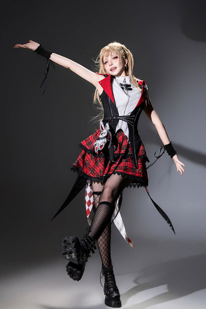 Gothic Lolita Skirt - Rock Bunny, 2 Colors, Layered, Punk Style, Embroidered - additional product view 7