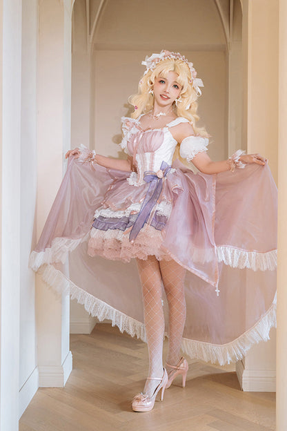 Gothic Lolita Skirt - Rose Memoirs, 2 Colors, Lace Trim, Layered, Sweet Style - additional product view 5