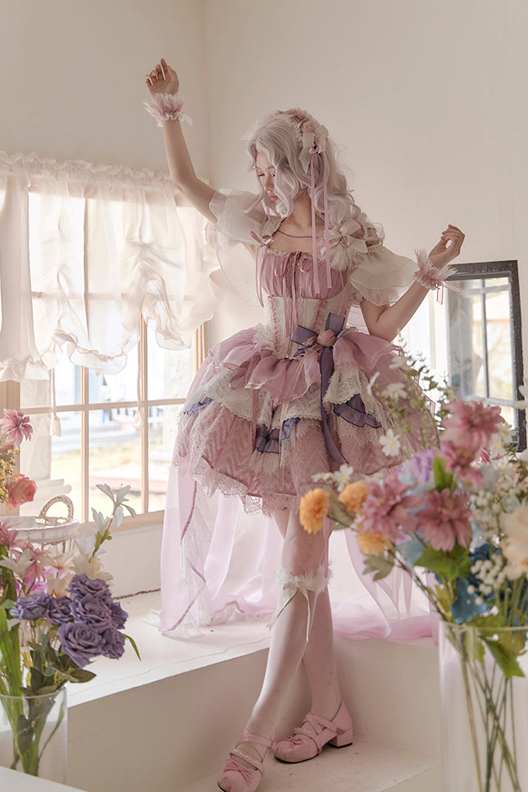 Gothic Lolita Skirt - Rose Memoirs, 2 Colors, Lace Trim, Layered, Sweet Style - additional product view 6