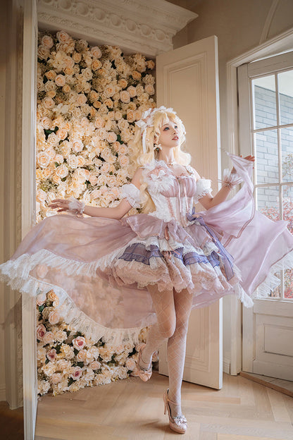 Gothic Lolita Skirt - Rose Memoirs, 2 Colors, Lace Trim, Layered, Sweet Style - additional product view 7