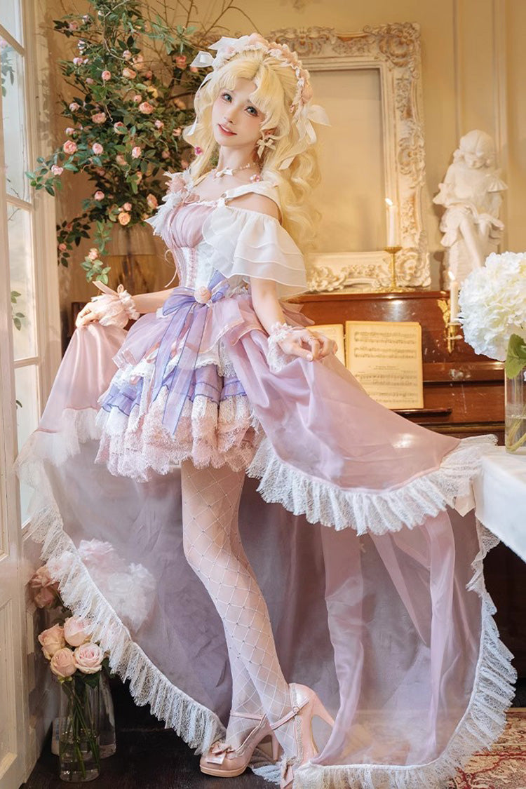 Gothic Lolita Skirt - Rose Memoirs, 2 Colors, Lace Trim, Layered, Sweet Style - additional product view 13