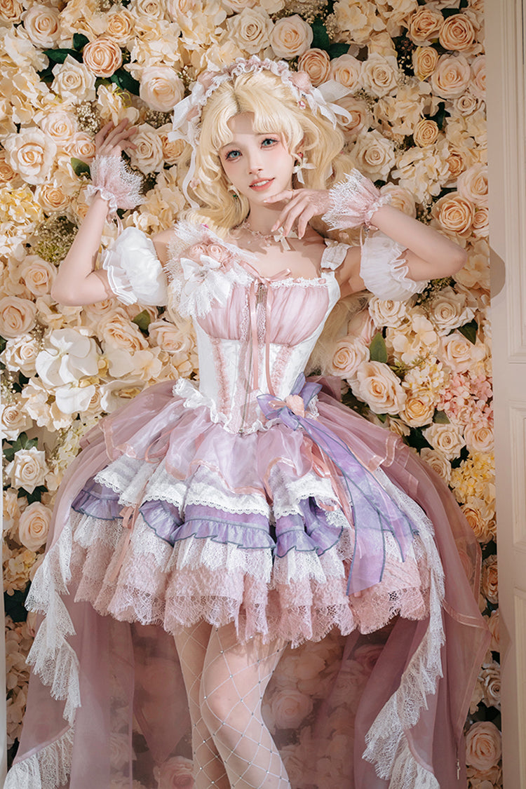 Gothic Lolita Skirt - Rose Memoirs, 2 Colors, Lace Trim, Layered, Sweet Style - main product image