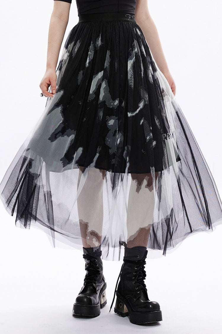 Gothic Lolita Skirt - Rose Print, 2 Colors, Women's Style, Embroidered, Lace Trim - additional product view 10