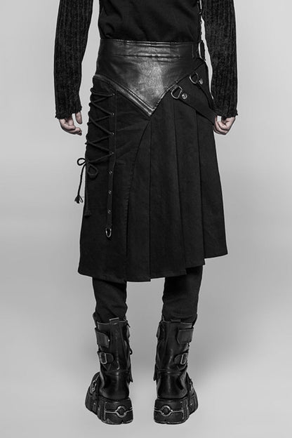 Gothic Lolita Skirt - Ruffle Irregular Vintage Kilt, Black, Men's Style, Punk Style - additional product view 3