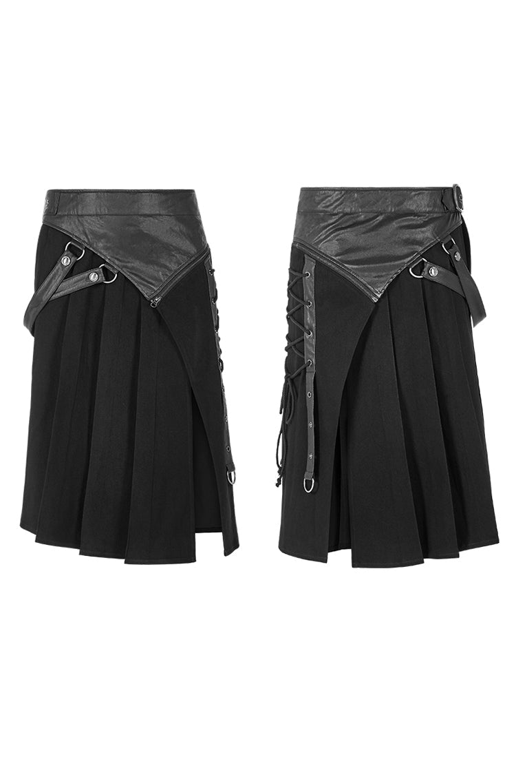 Gothic Lolita Skirt - Ruffle Irregular Vintage Kilt, Black, Men's Style, Punk Style - additional product view 5