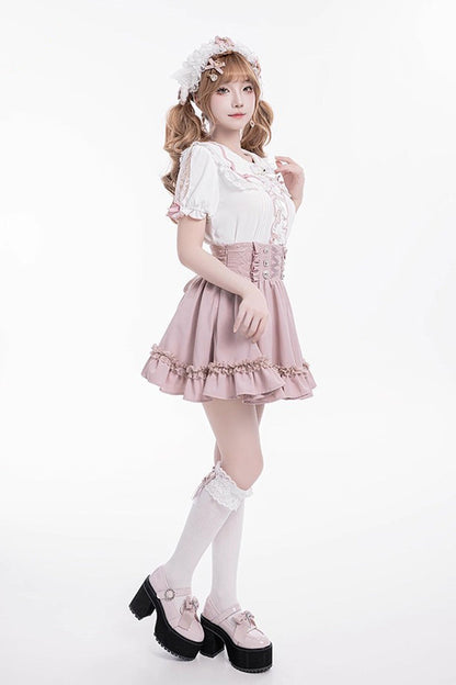 Gothic Lolita Skirt - Ruffle Lace Lace-up Japanese, 4 Colors, Ruffled, Sweet Style - additional product view 3