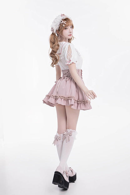 Gothic Lolita Skirt - Ruffle Lace Lace-up Japanese, 4 Colors, Ruffled, Sweet Style - additional product view 4