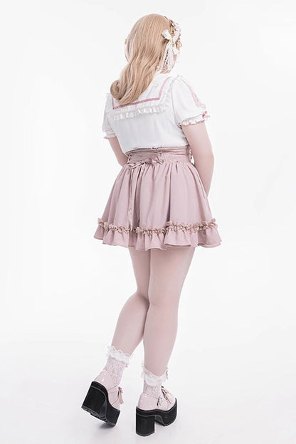 Gothic Lolita Skirt - Ruffle Lace Lace-up Japanese, 4 Colors, Ruffled, Sweet Style - additional product view 5