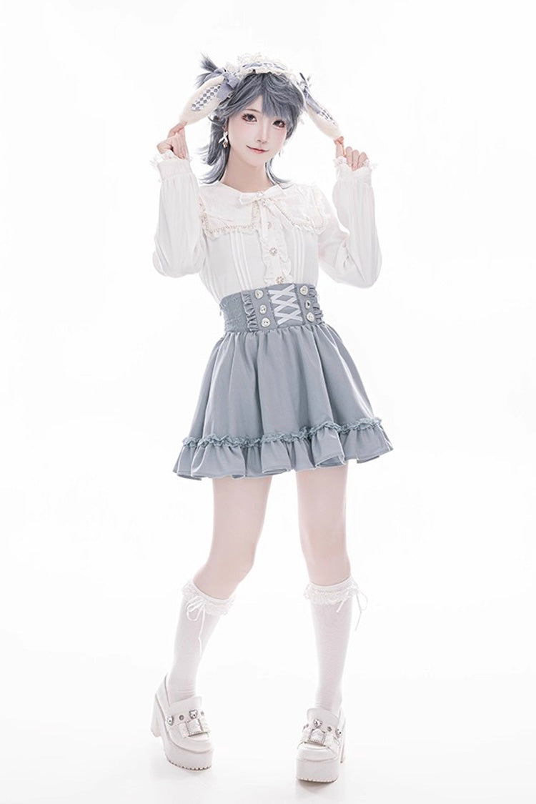 Gothic Lolita Skirt - Ruffle Lace Lace-up Japanese, 4 Colors, Ruffled, Sweet Style - additional product view 10