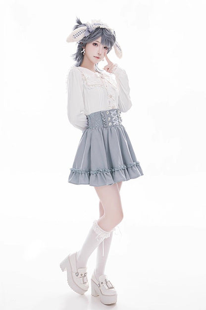 Gothic Lolita Skirt - Ruffle Lace Lace-up Japanese, 4 Colors, Ruffled, Sweet Style - additional product view 11