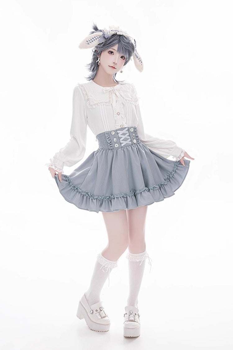 Gothic Lolita Skirt - Ruffle Lace Lace-up Japanese, 4 Colors, Ruffled, Sweet Style - additional product view 12