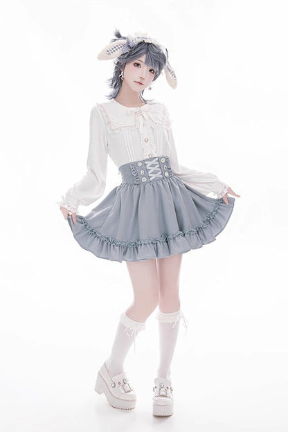 Gothic Lolita Skirt - Ruffle Lace Lace-up Japanese, 4 Colors, Ruffled, Sweet Style - additional product view 12