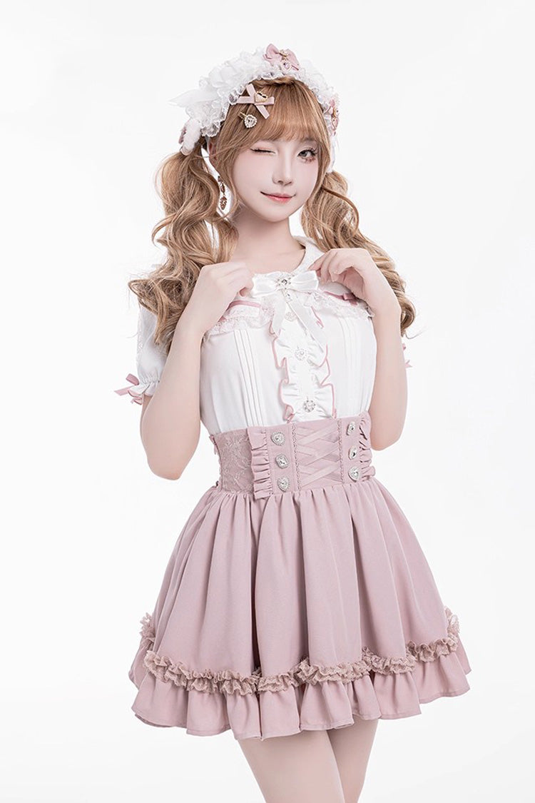 Gothic Lolita Skirt - Ruffle Lace Lace-up Japanese, 4 Colors, Ruffled, Sweet Style - main product image