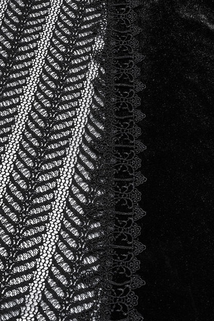 Gothic Lolita Skirt - Ruffle Stitching Lace Fishtail, Black, Fishtail Silhouette - additional product view 6