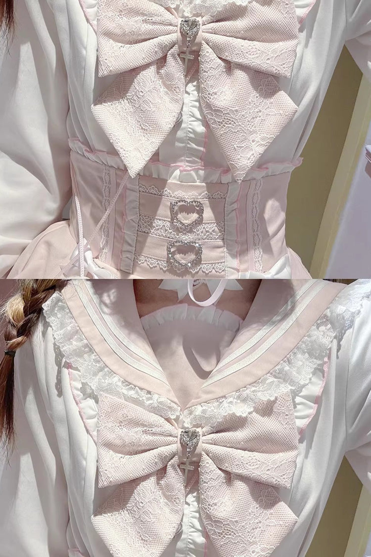 Gothic Lolita Skirt - Snow-kissed Rose, 2 Colors, Bow Detail, Ruffled, Layered - additional product view 3