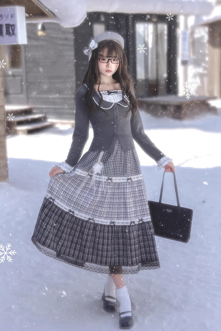 Gothic Lolita Skirt - Star Candy, Gray, Square Collar, Long Sleeves, Sweet Style - additional product view 16