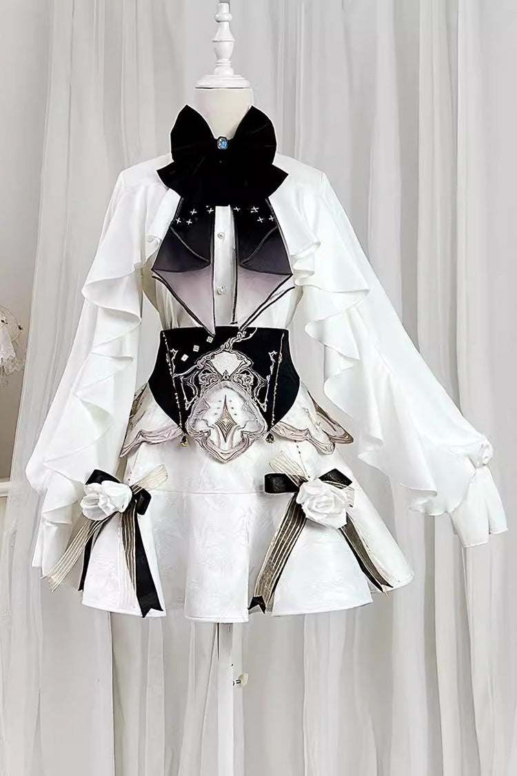Gothic Lolita Skirt - Star Gate, White, Long Length, Short Length, Fishtail Silhouette - additional product view 10