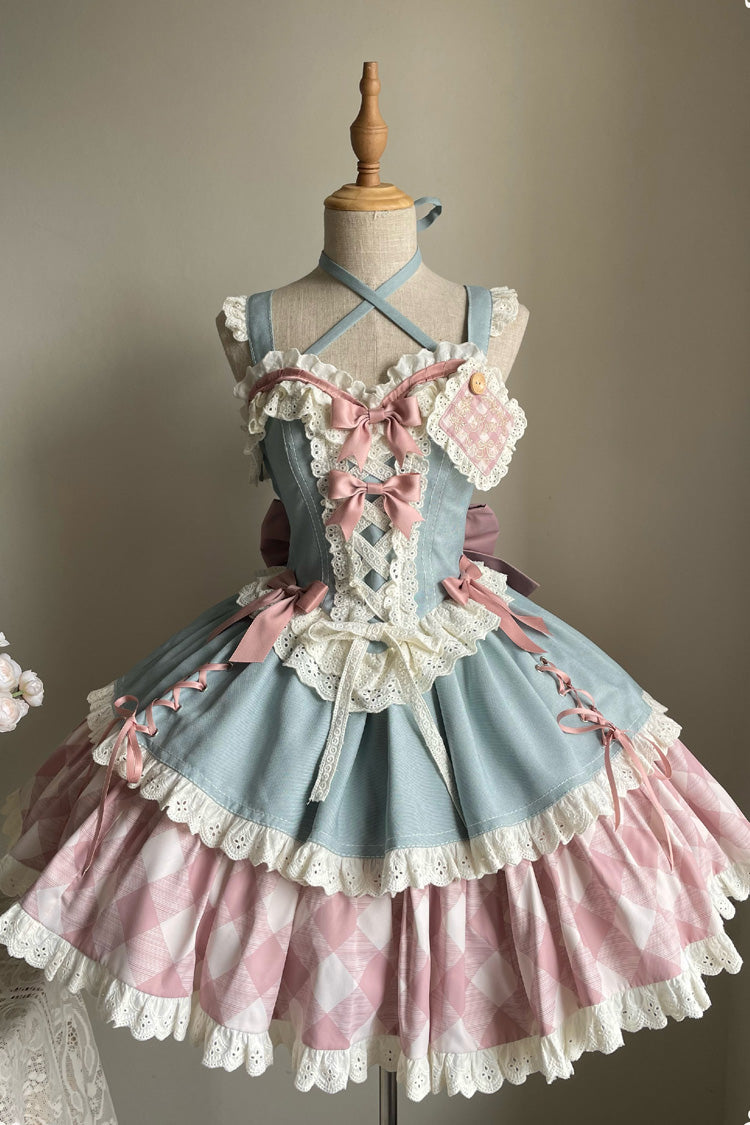 Gothic Lolita Skirt - Sweetheart Cowboy, 2 Colors, Plaid, Printed, Embroidered - additional product view 3