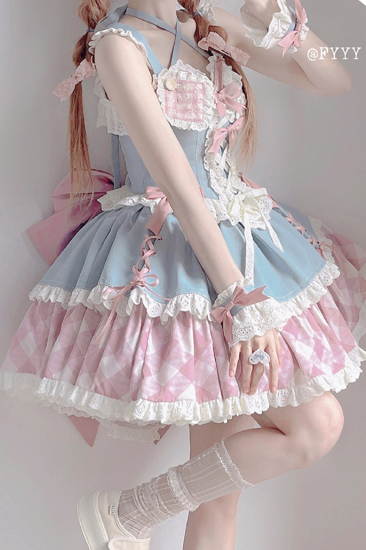 Gothic Lolita Skirt - Sweetheart Cowboy, 2 Colors, Plaid, Printed, Embroidered - additional product view 4
