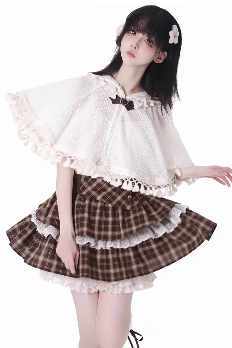 Gothic Lolita Skirt - Warm Summer Days, Brown, Printed, Layered, Sweet Style - additional product view 4
