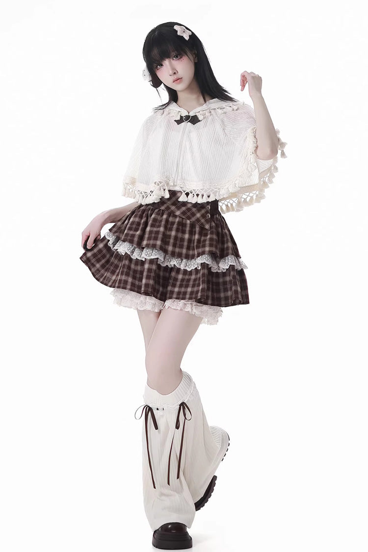 Gothic Lolita Skirt - Warm Summer Days, Brown, Printed, Layered, Sweet Style - additional product view 5