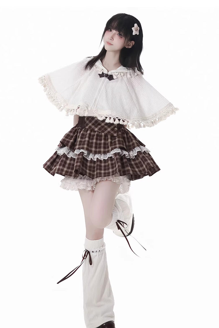 Gothic Lolita Skirt - Warm Summer Days, Brown, Printed, Layered, Sweet Style - additional product view 7