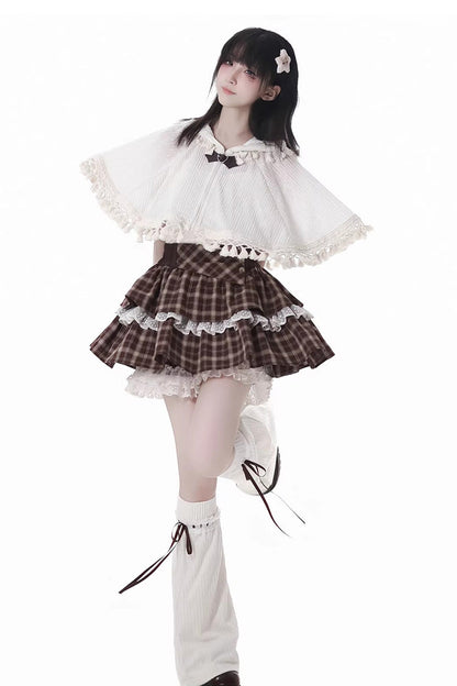 Gothic Lolita Skirt - Warm Summer Days, Brown, Printed, Layered, Sweet Style - additional product view 7